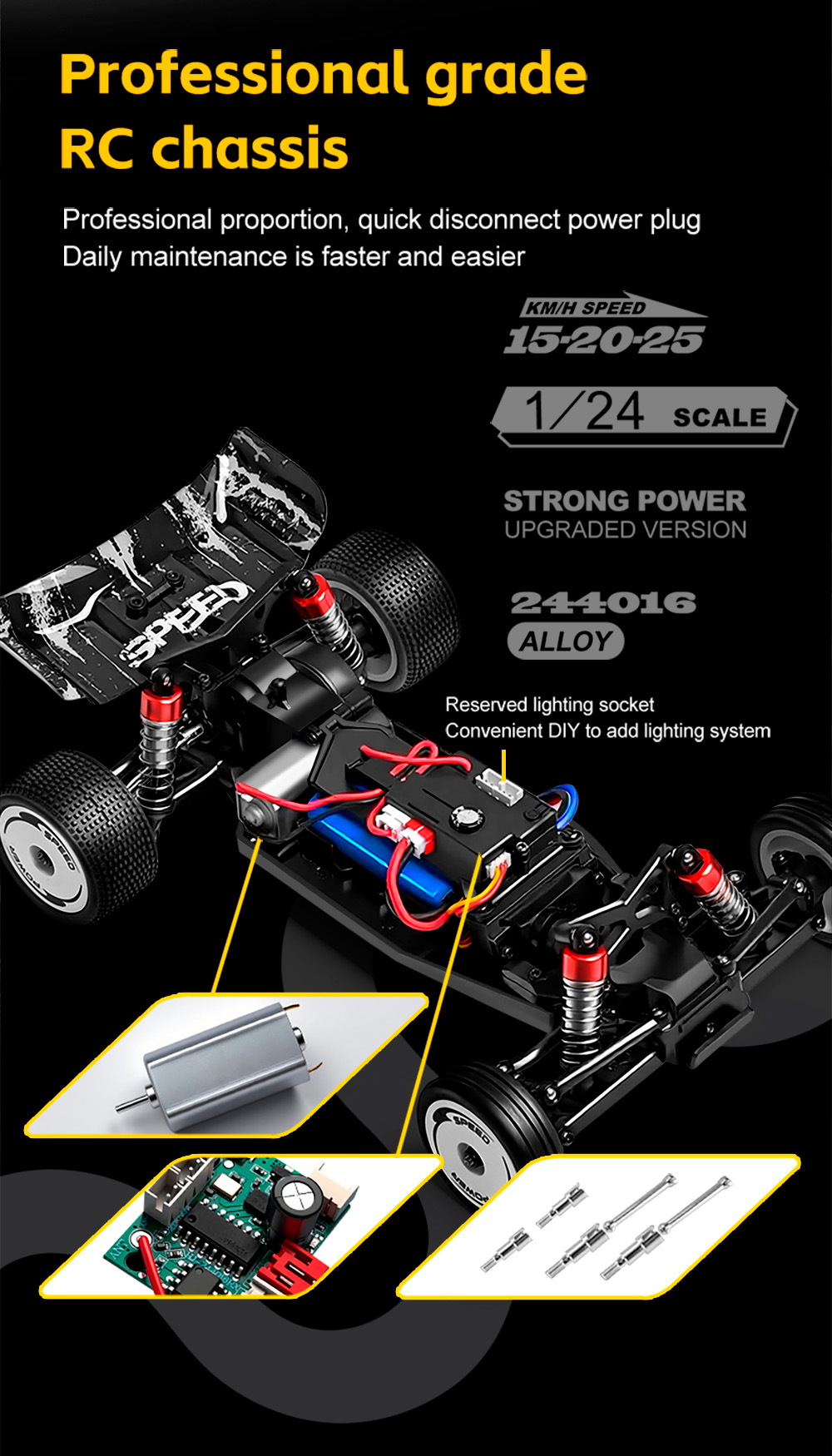 Wltoys 244016 High-Speed Remote Control Car 1:24 Electric Competitive ...