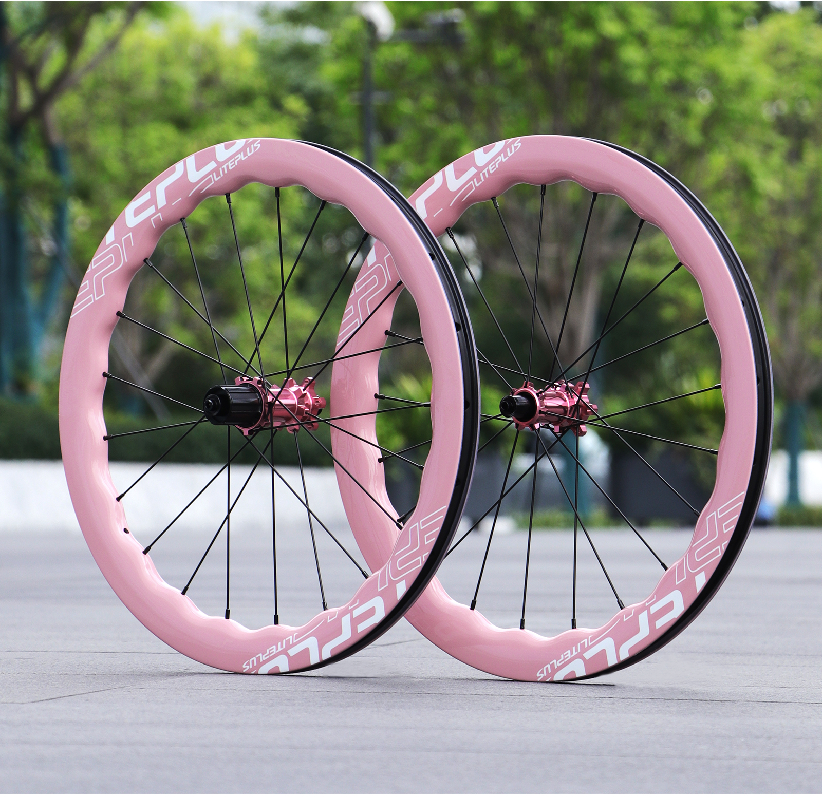 LITEPLUS 451 Folding Bike Wavy Carbon Fiber Wheelset - Compatible with ...