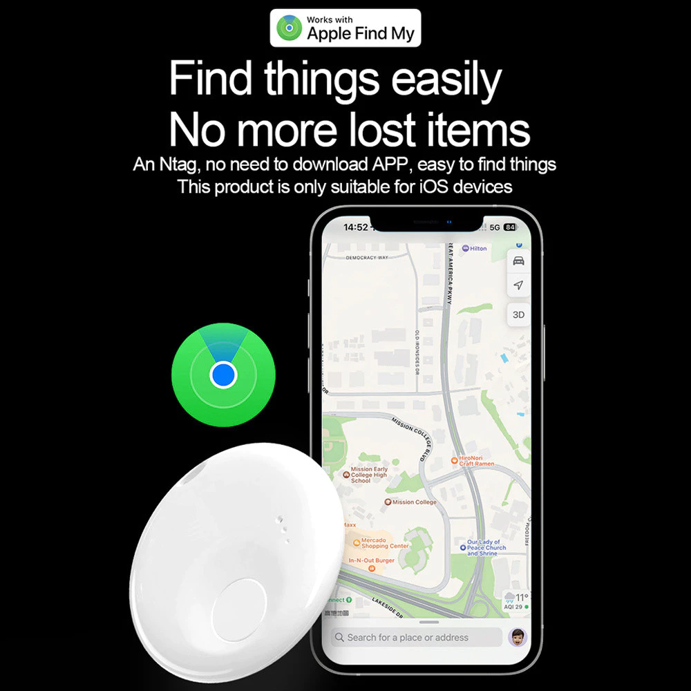 Smart GPS Tracker Mini Label Suitable for 1OS Application Find My ...