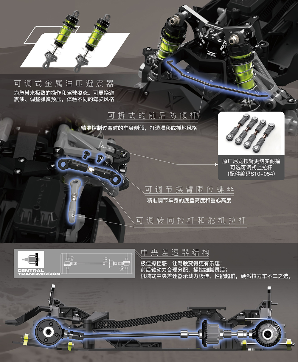 RLAARLO XTS-S10 1/10 RC Electric Remote Control Model On-Road Car Rally ...