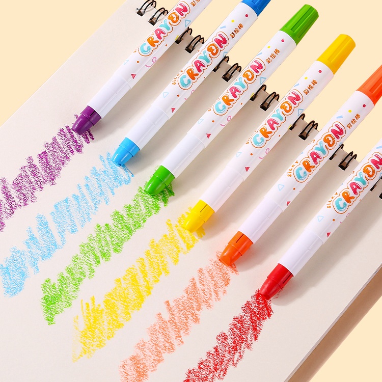 12/24/36/48Pcs Water-soluble Color Crayon Rotating Pen Head Washable ...