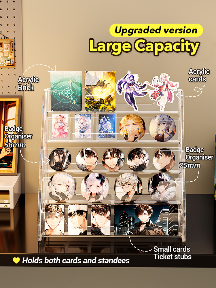 Acrylic Multi-layer Badge Display Stand Transparent Ladder Anime ...
