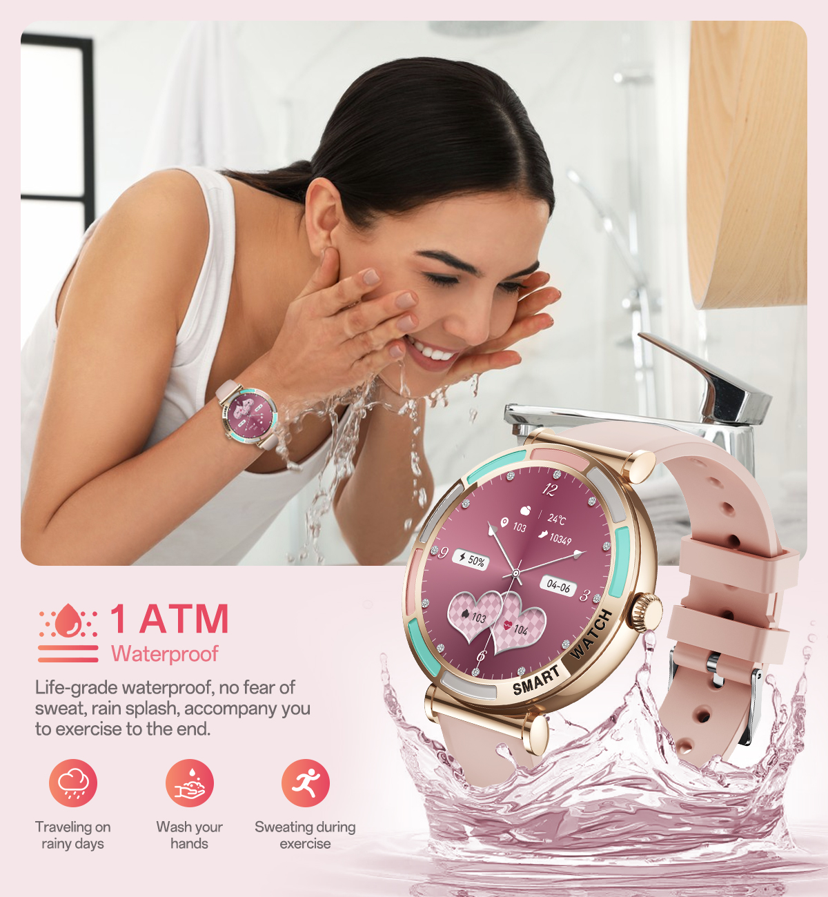 Aolon LILY R3 Fashion Women Smart Watch Bluetooth Call Watch DIY Watch ...