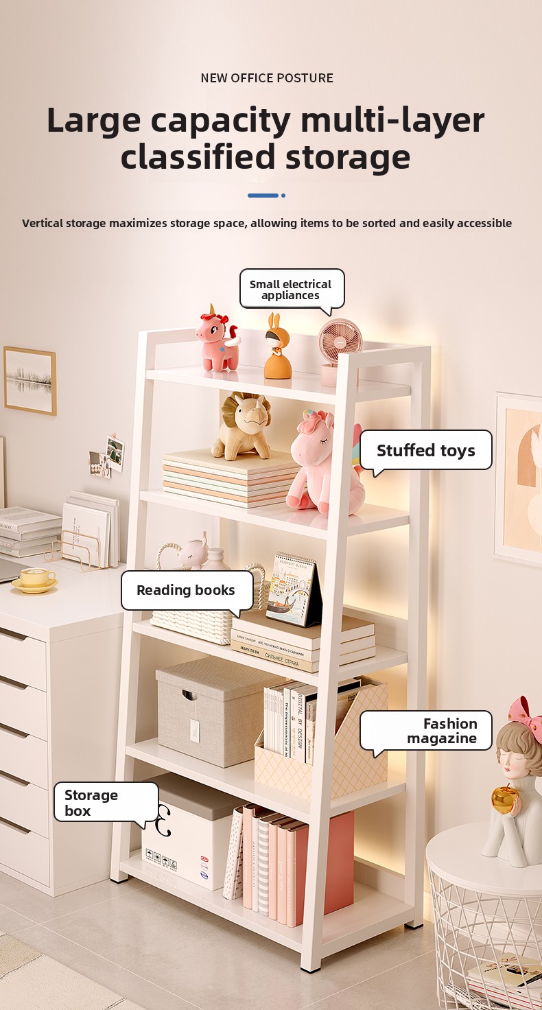5-layer multifunctional bookshelf iron storage rack multi-layer ...