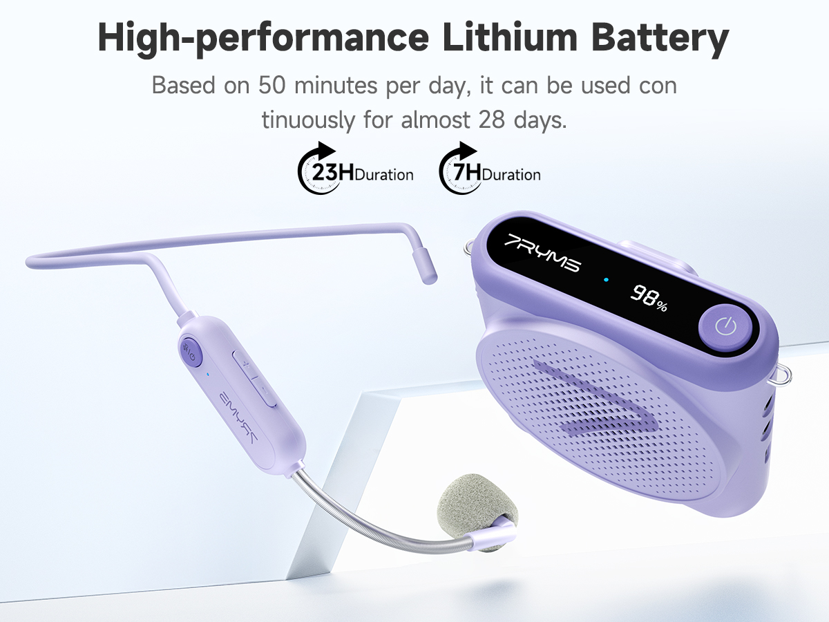 7RYMS WA1 Mini Portable Voice Amplifier, Bluetooth Speaker with 2.4G ...