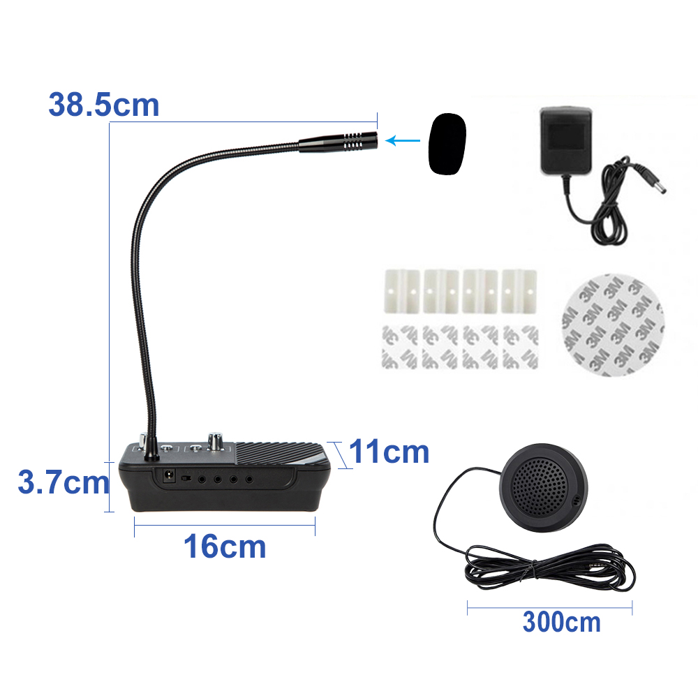 Window intercom speaker Two Way Speaker Mic Window Microphone and ...