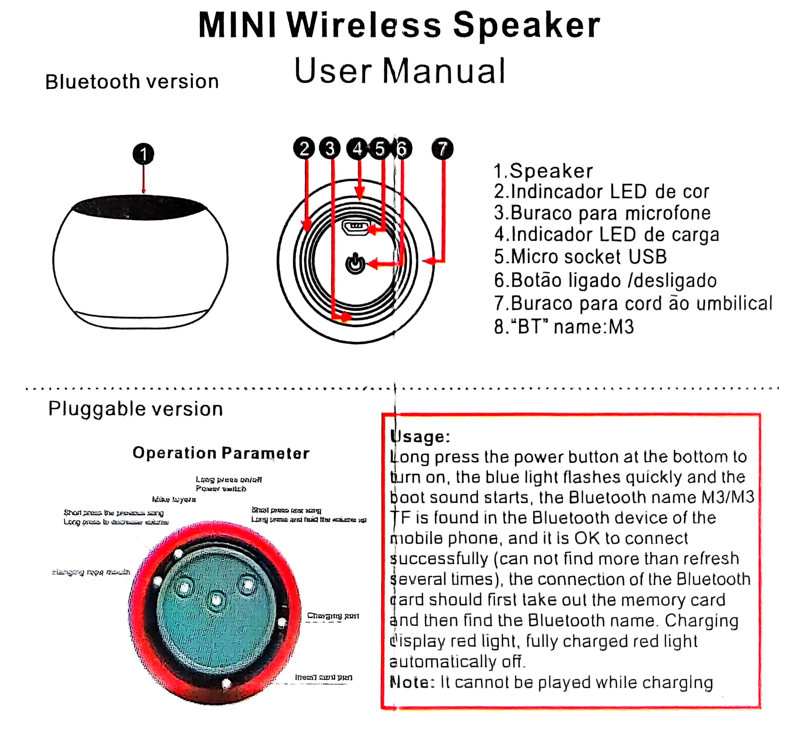 M1 Mini Portable Bluetooth Subwoofer Steel Cannon Metal Full Sound ...