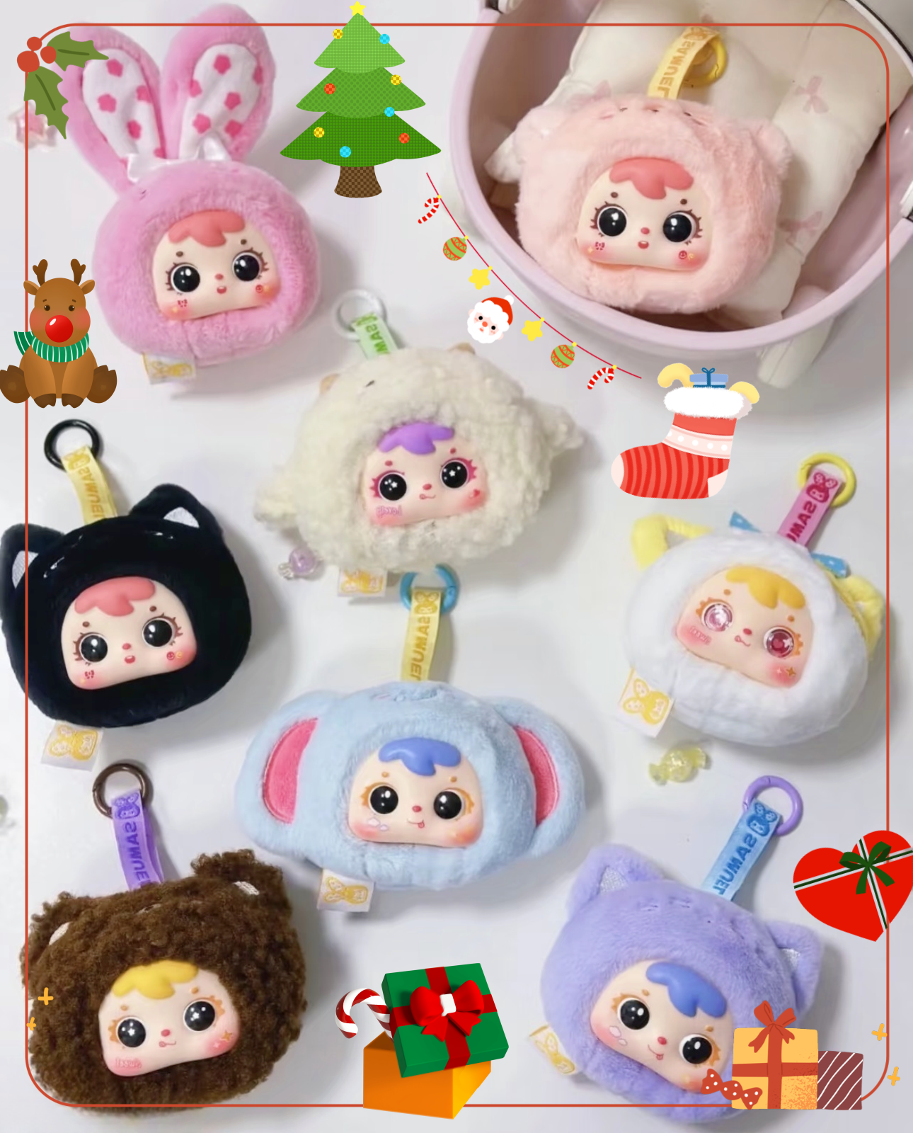 Kawaii Samuel Mini Animal Plush Blind Box | 360° Rotating Eyes ...