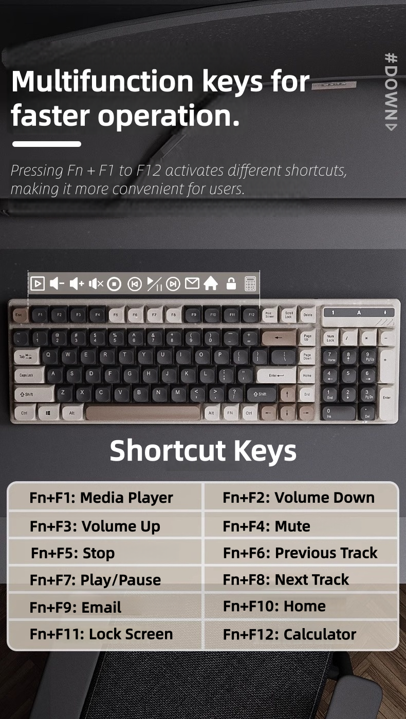 【MY STOCK】GEEX Suspended Mechanical Feel Keyboard And Mouse Set Wired ...