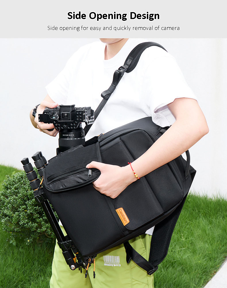 Cwatcun Camera Backpack Compact Travel Photography Bag Tripod Laptop ...