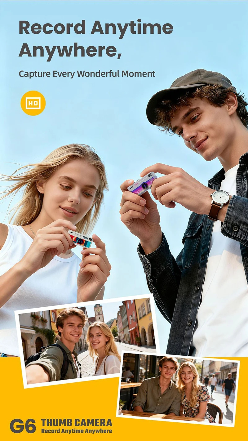 Mini Keychain Thumb Camera with 1080P HD Video Recording and 130 Degree ...