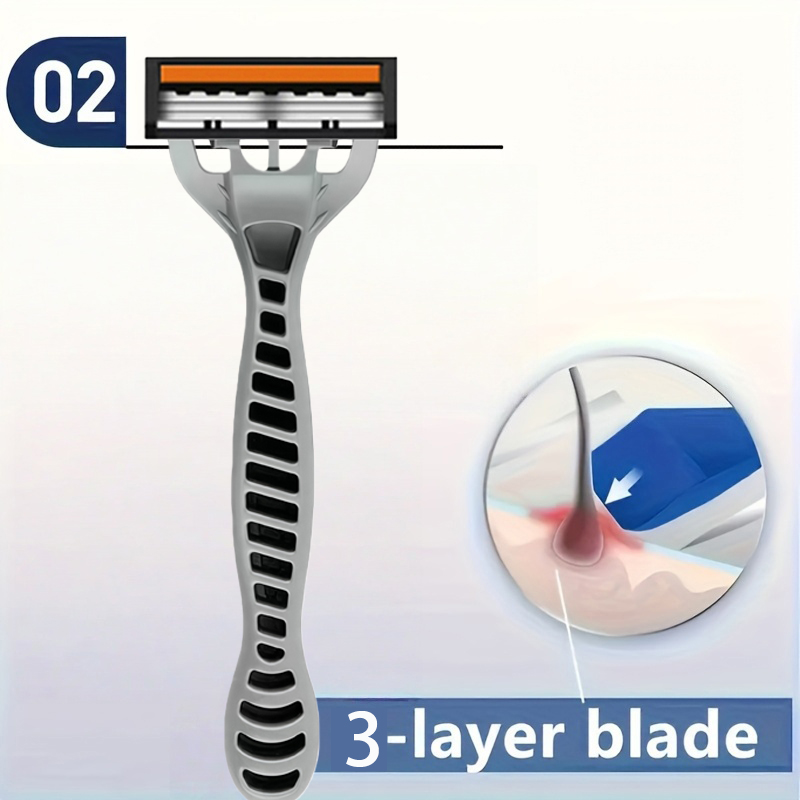 New manual shaver set for men and women, featuring 3-layer blades made ...