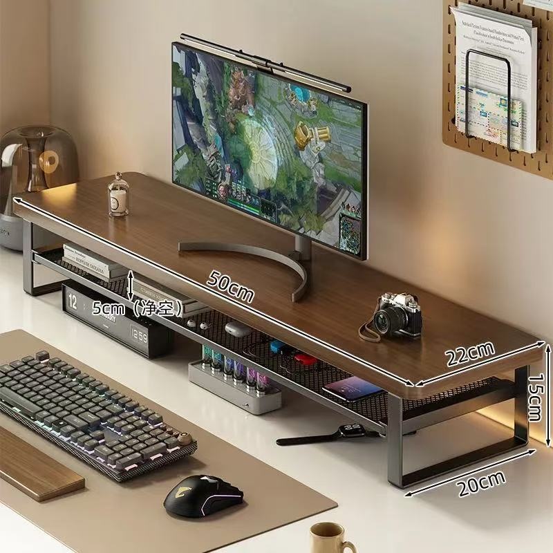 Wooden Computer Monitor Stand with Drawer Desktop PC Rack Table ...