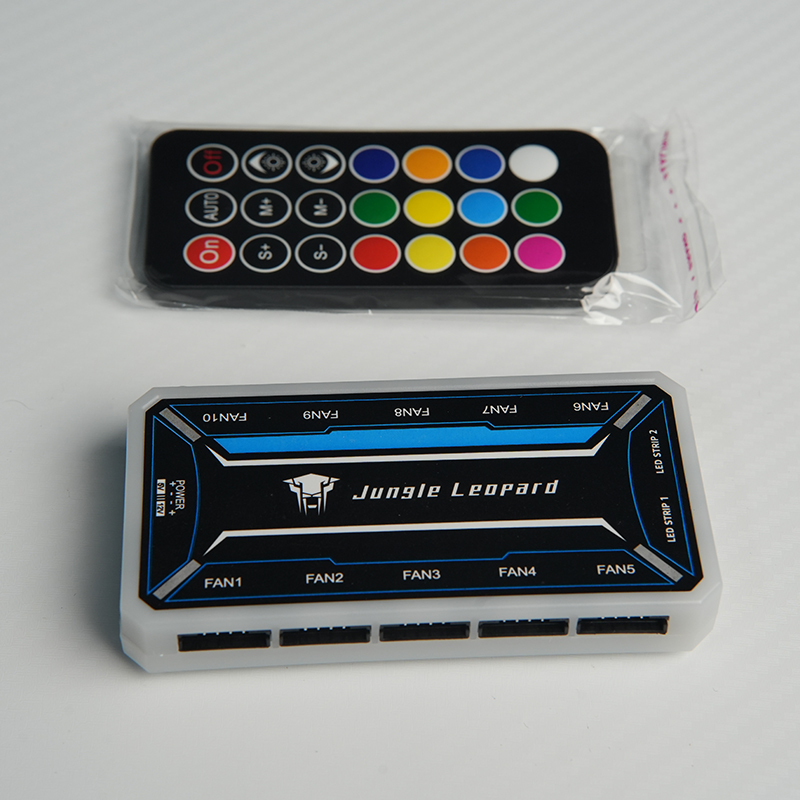 Jungle Leopard 6PIN CPU Fan RGB Controller Remote Control 10 Fan Ports ...