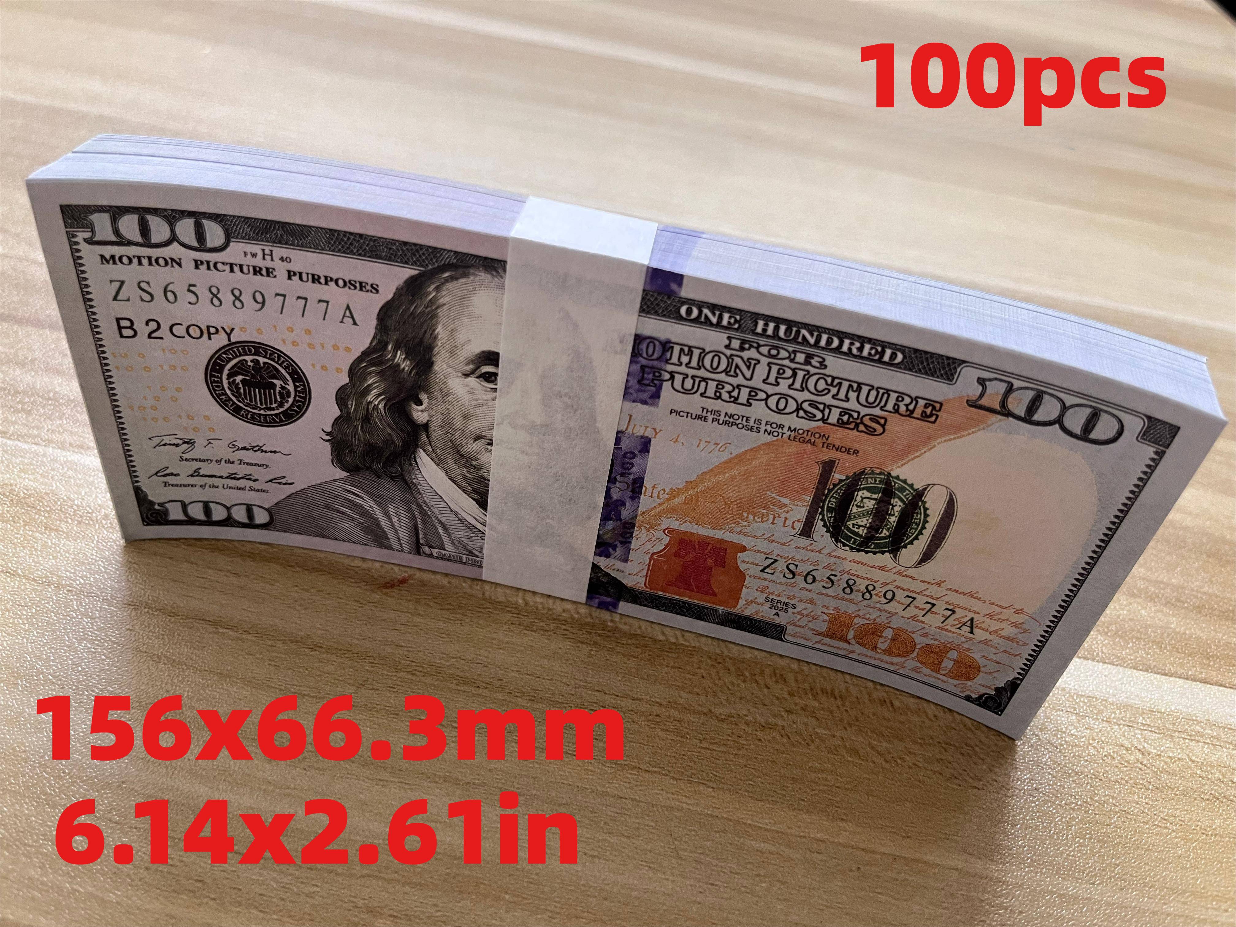 100Pcs Prop Money Full Print Stack for Wall Decor Movie TV Video ...