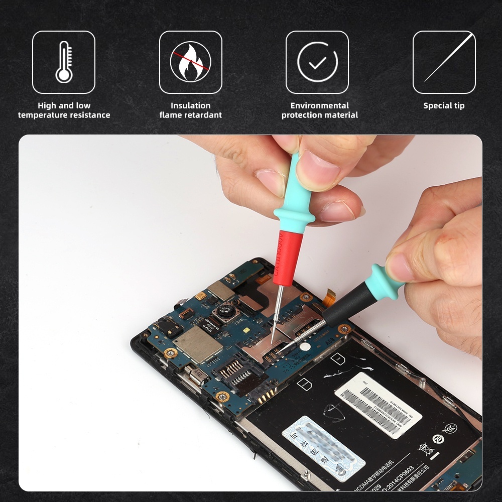 KUAIQU 1000V 20A Multimeter Test Leads Kit Silicone Needle Tips Probe ...