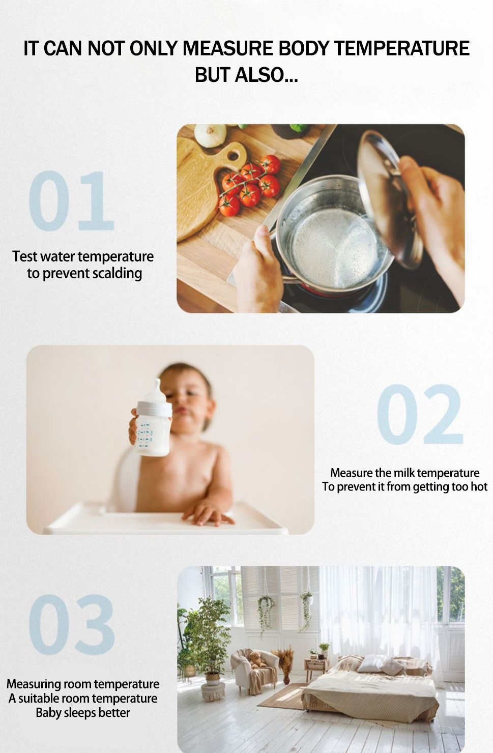 15 Years Warranty】4 in 1 Digital Infrared Thermometer Baby Ear Forehead ...