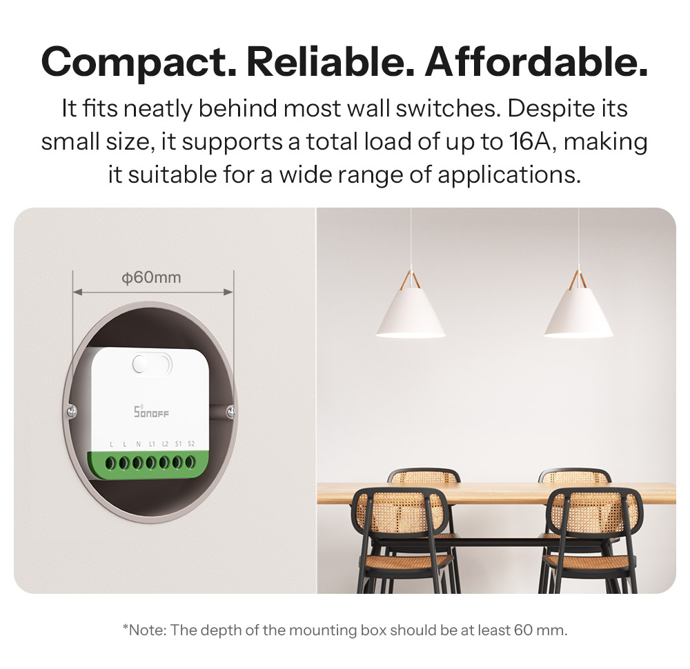 SONOFF MINI-2GS MINI DUO 2-Gang Matter Over WiFi Smart Switch Dual Load ...