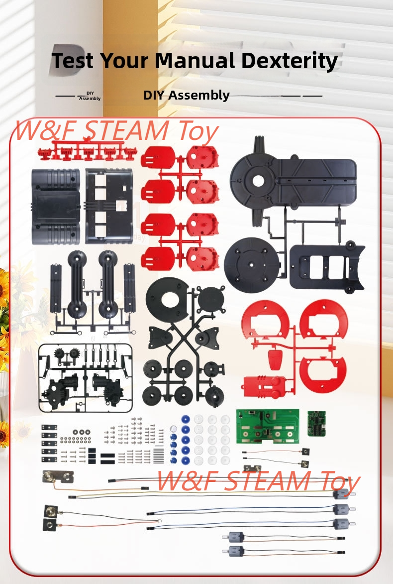 W&F STEM Toy Wireless Remote Robotic Arm Kit DIY Electric Engineering ...