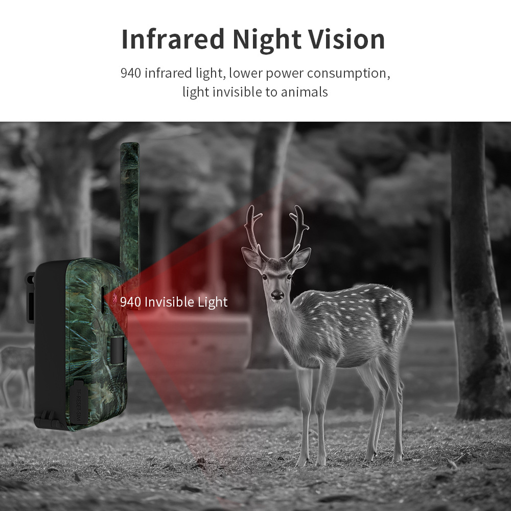 4G Outdoor Solar Hunting Camera 15600mAh Battery Outdoor Trail Motion ...