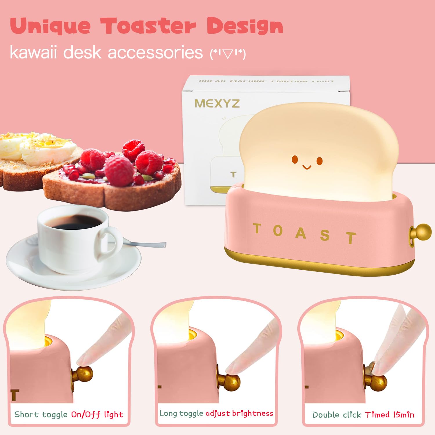 ⚡BEST PRICE⚡ Toast Light Raya 3W Cute Mini Table Lamp Dimmable ...