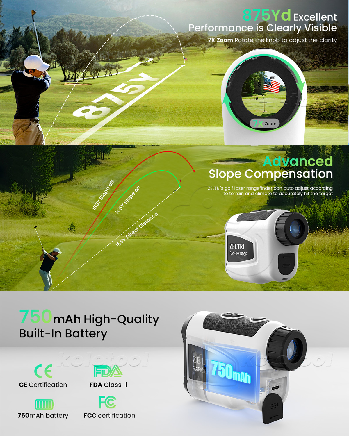 Laser RangeFinder High-precision 1000m Outdoor Infrared Distance Golf ...