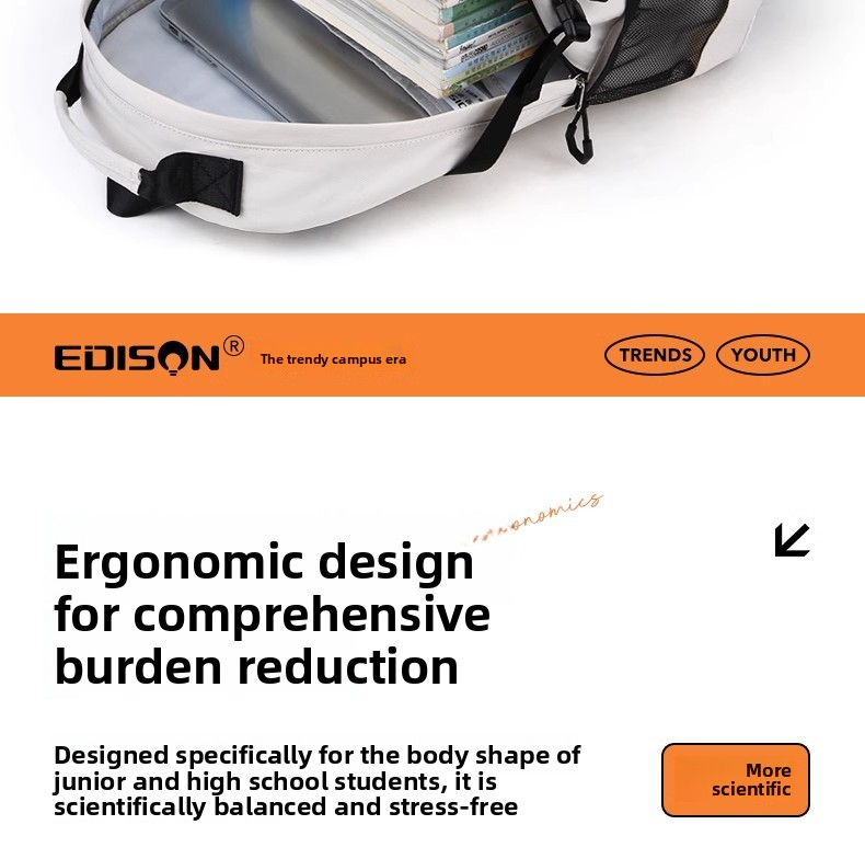 EDISON Beg Sekolah Menengah & Universiti Backpack Muat Laptop 15.6 ...