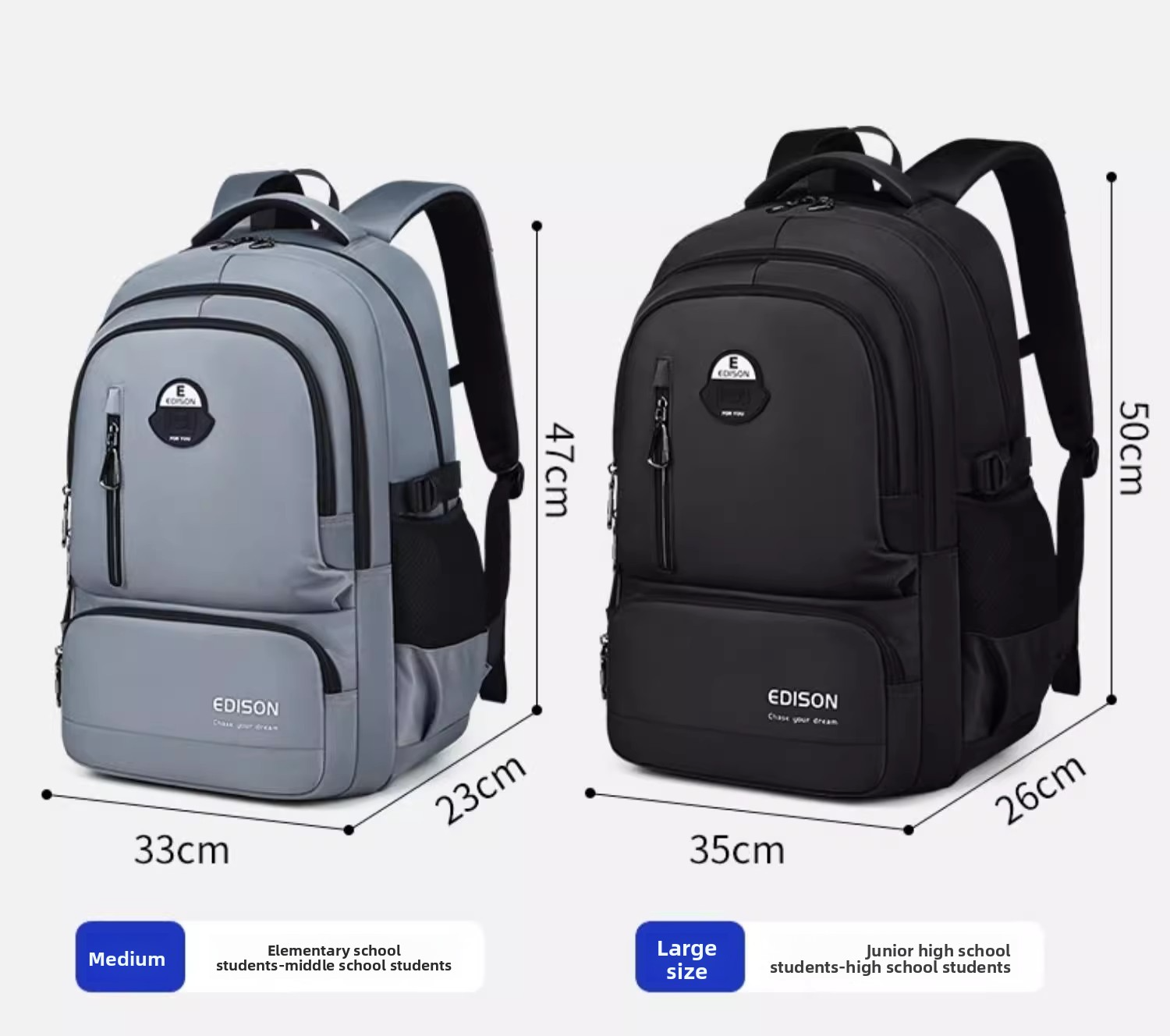 EDISON Beg Sekolah Menengah & Universiti Backpack Muat Laptop 15.6 ...