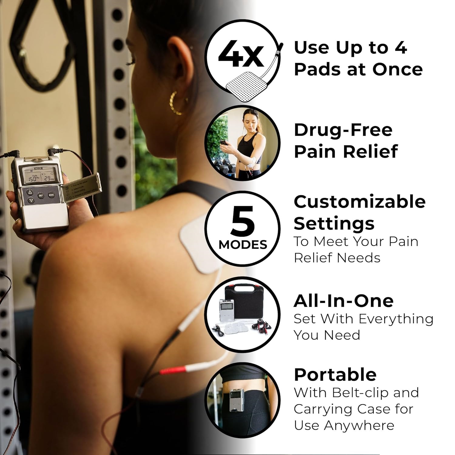 MOSUKER TENS Unit Muscle Stimulator EMS Muscle Stimulator Massagers ...