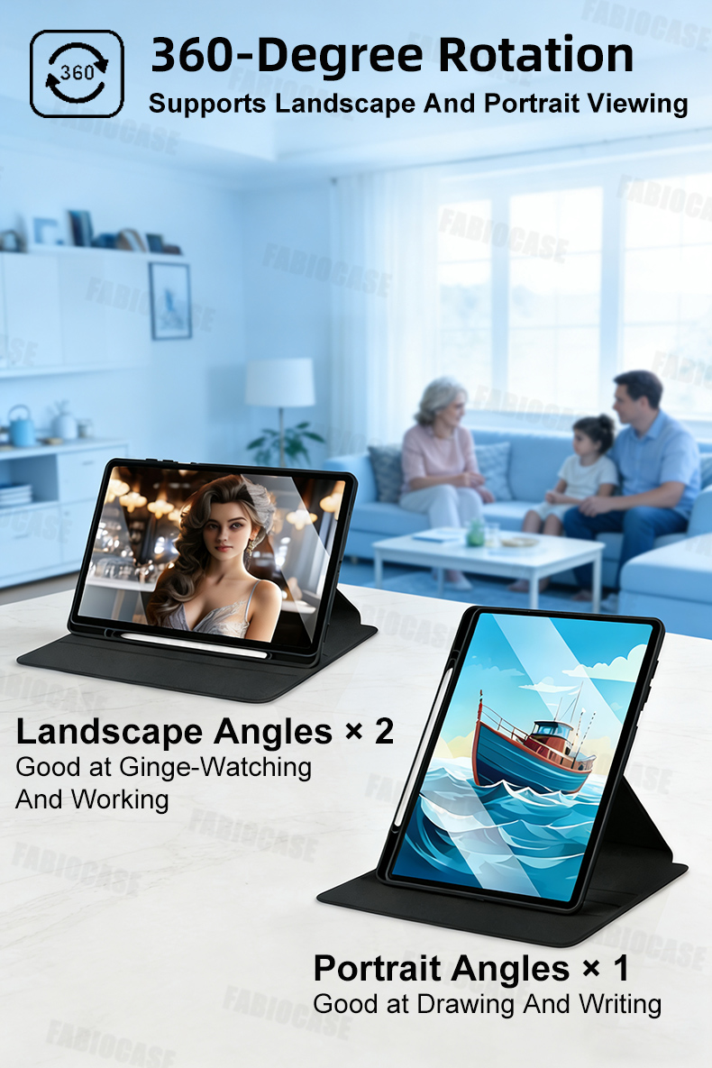 FABIOCASE 360° Rotation Acrylic For Samsung Tab A8 10.5 Case S10 S9 FE ...