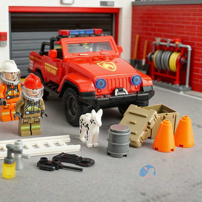 12pcs/set Fireman Dolls Firefighting Rescue Team Fire Truck City People ...