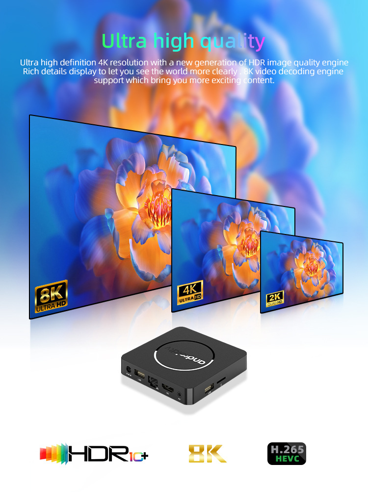 4K Android 13 TV Box - 8K Ultra HD Media Player with Dual-Band WiFi 2 ...