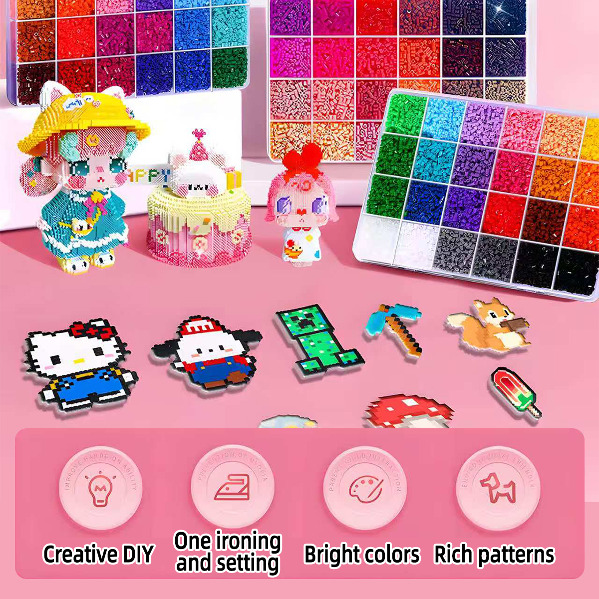 【In Stock】24/48 Colors DIY Art Crafts Toys Magic Sticky Beads Sensory ...