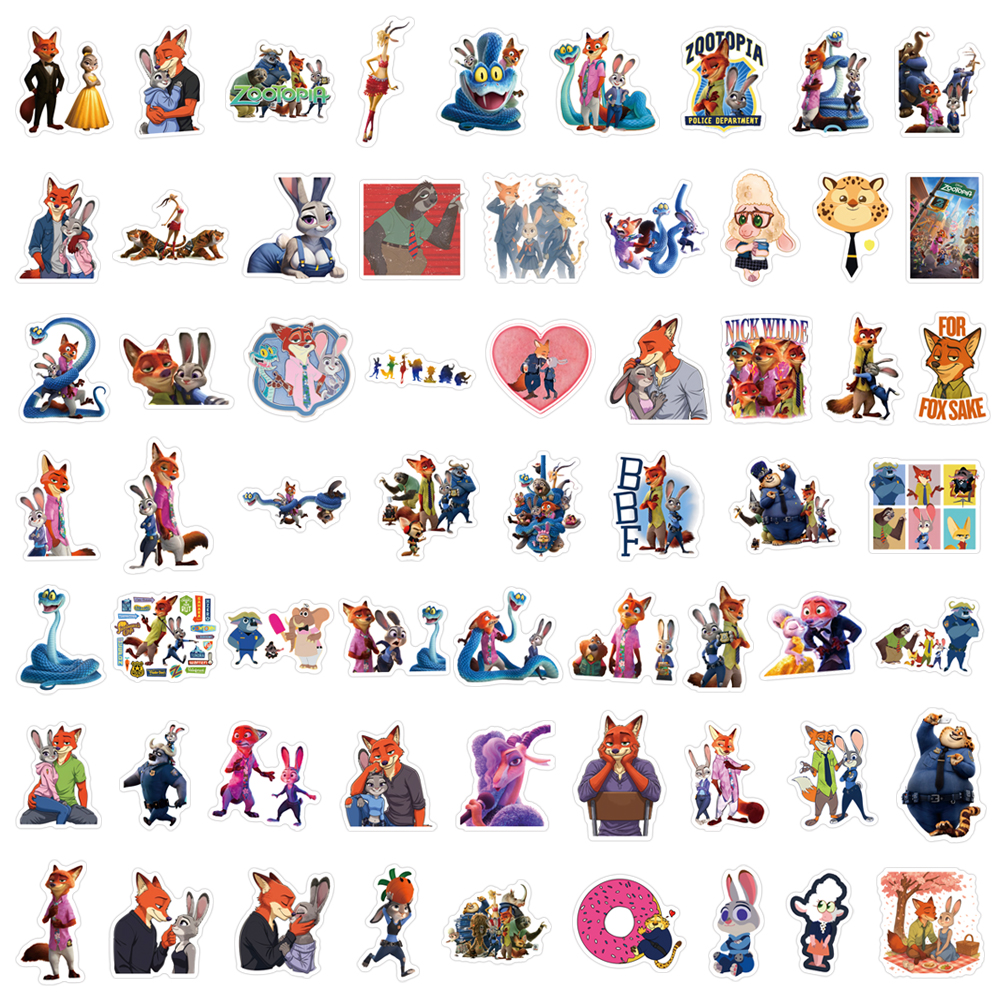 62pcs Disney Cartoon Movie Zootopia 2 Stickers Phone Diary Laptop ...