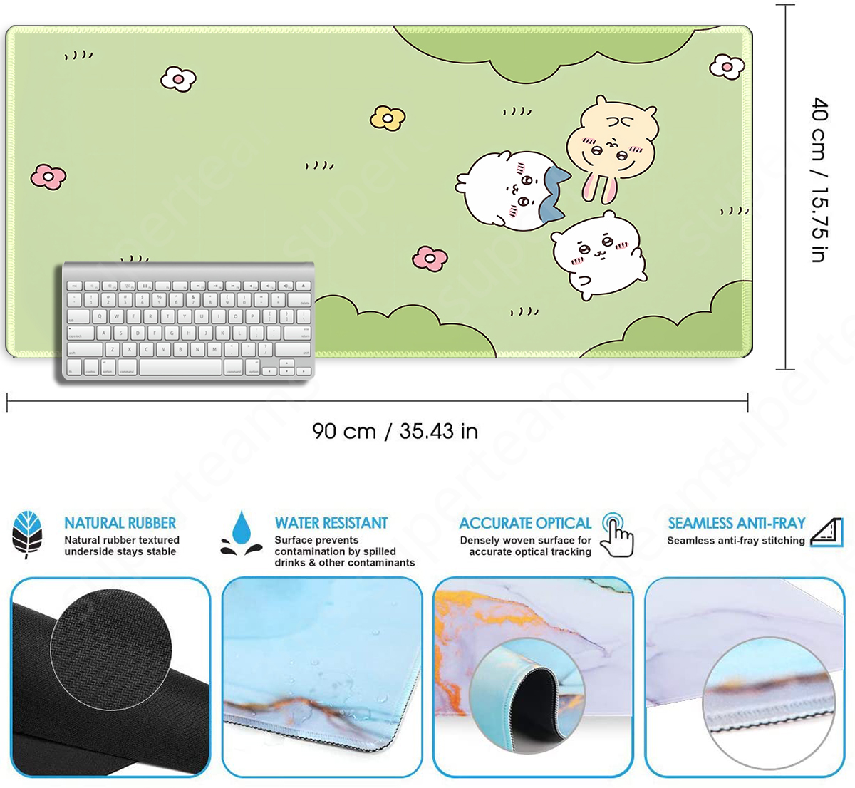 Chiikawa Grass Field Desk Mat | Japanese Character Chiikawa Fan Art ...