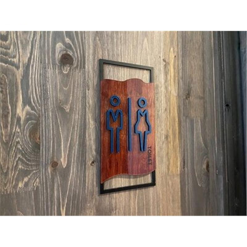 Bathroom Door Signs Imitation Wood Toilet Sign House Number Plate Wc ...