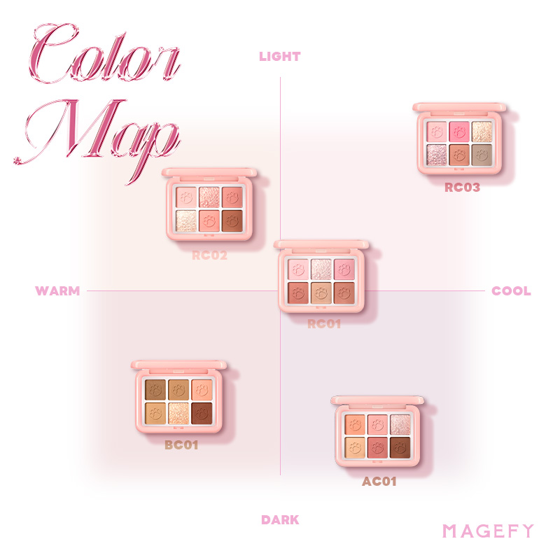 MAGEFY 6-Color Eyeshadow Palette - Highly Pigmented & Long-Lasting E09 ...
