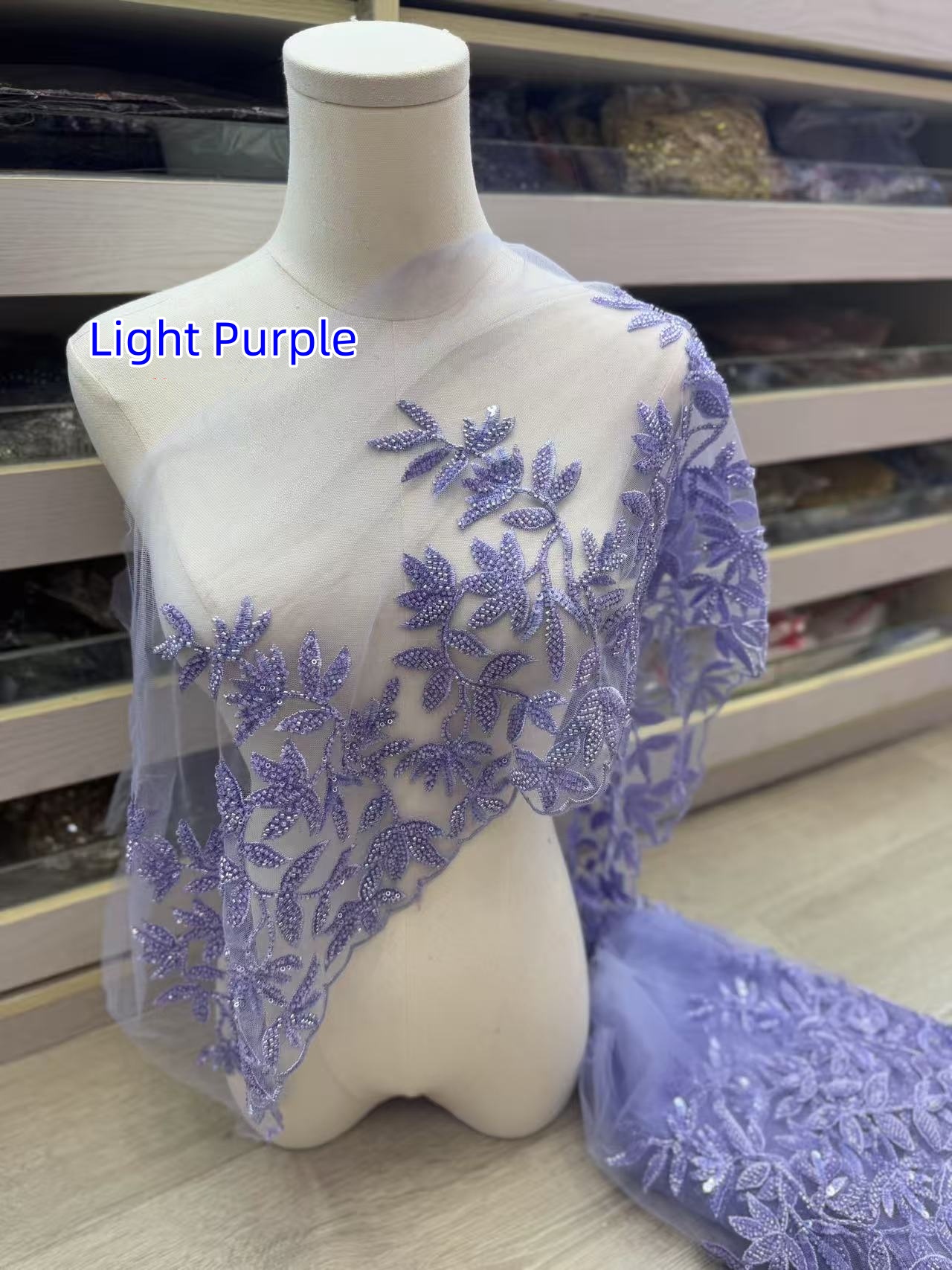 Eyelash Border Lace with Beads - 1 Meter Available in 25cm Sections ...