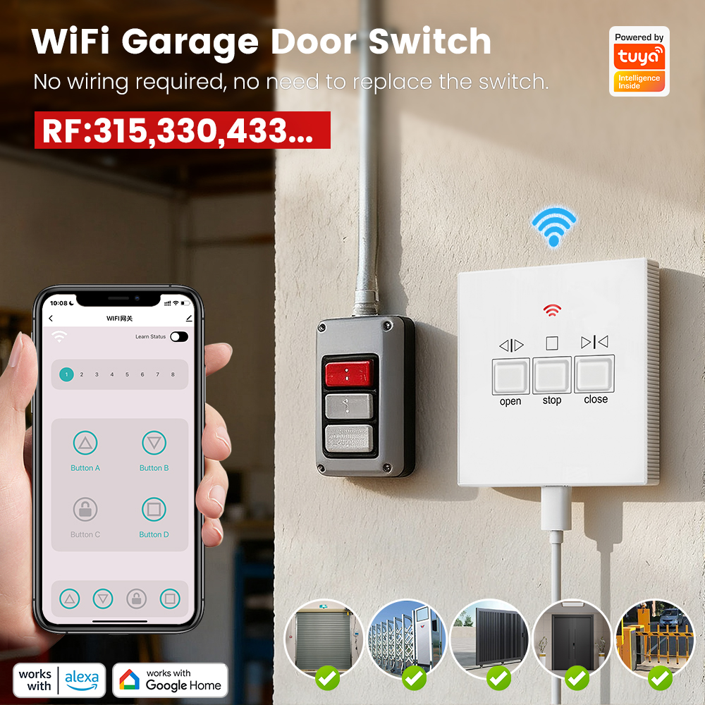 SMATRUL Tuya WiFi Smart Garage Door Switch Autogate Opener Automatic ...
