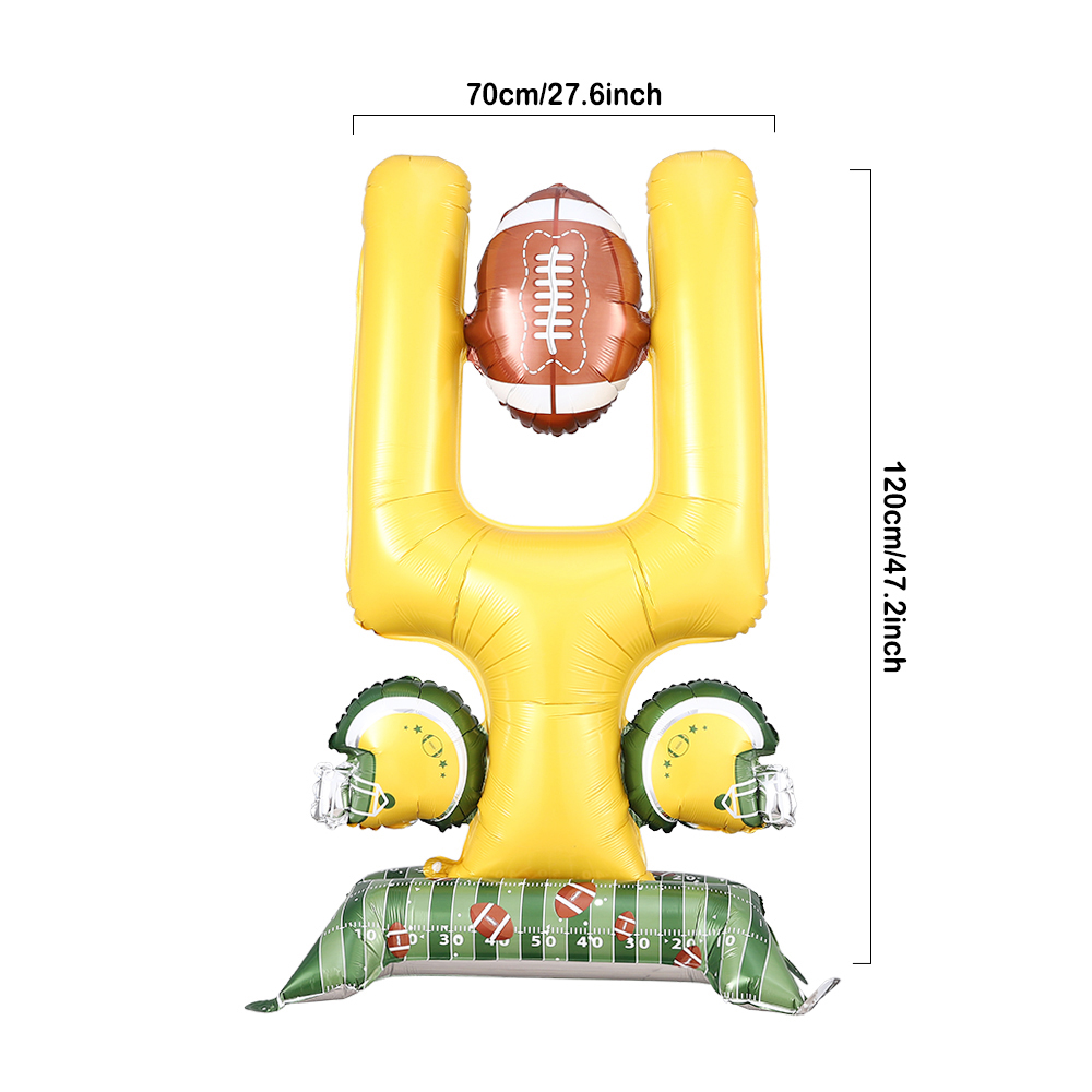 New standing rugby 3D balloon goal, trophy, rugby pile game scene ...
