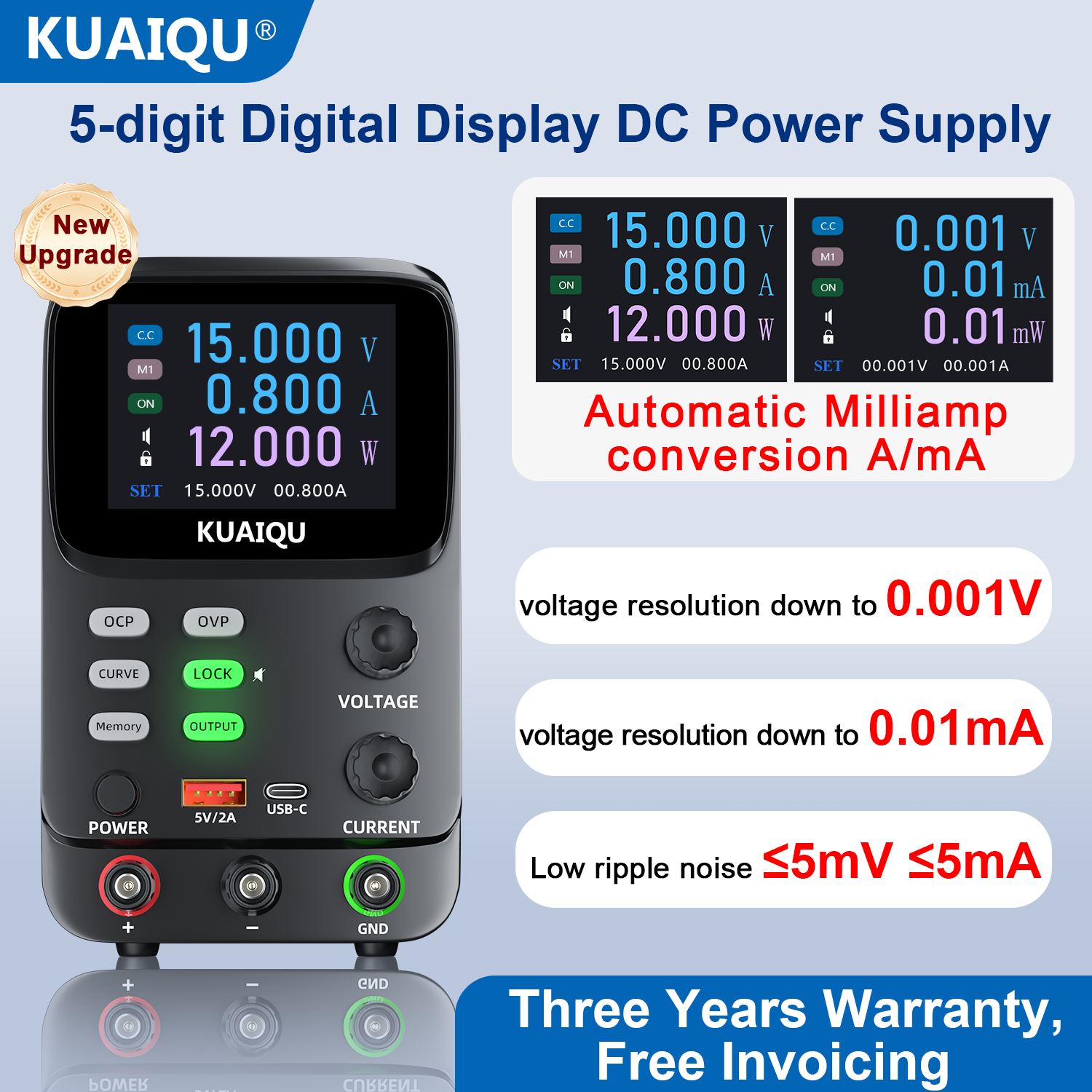 10 μA accuracy 2026 NEW KUAIQU DC POWER SUPERY 30V 10A overvoltage ...