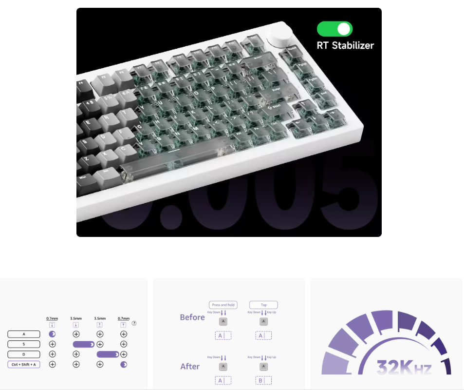 AKKO V3 HE 75% Layout Magnetic Keyboard with RT 8K RGB Gradient Hybrid ...