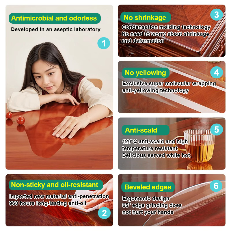 【Heat resistance up to 120℃】 2.5mm thicknesses alas meja plastik alas ...