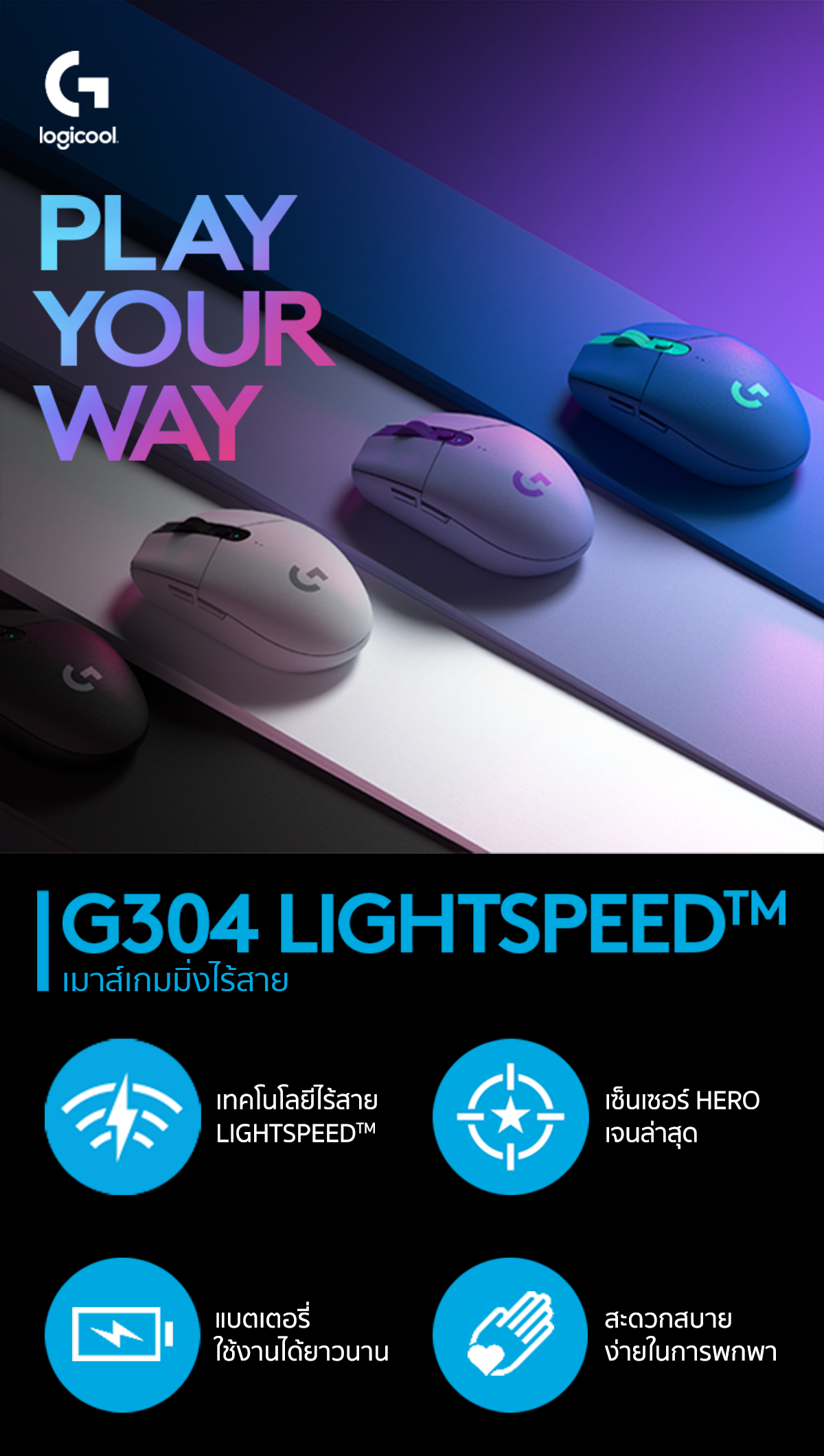 Logitech G304 Lightspeed Wireless Gaming Mouse/HERO Sensor/12000 DPI ...