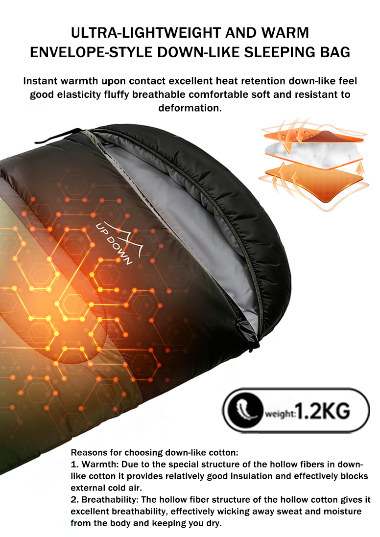 【Free Storage Bag】Outdoor Sleeping Bag Lightweight Waterproof Envelope ...