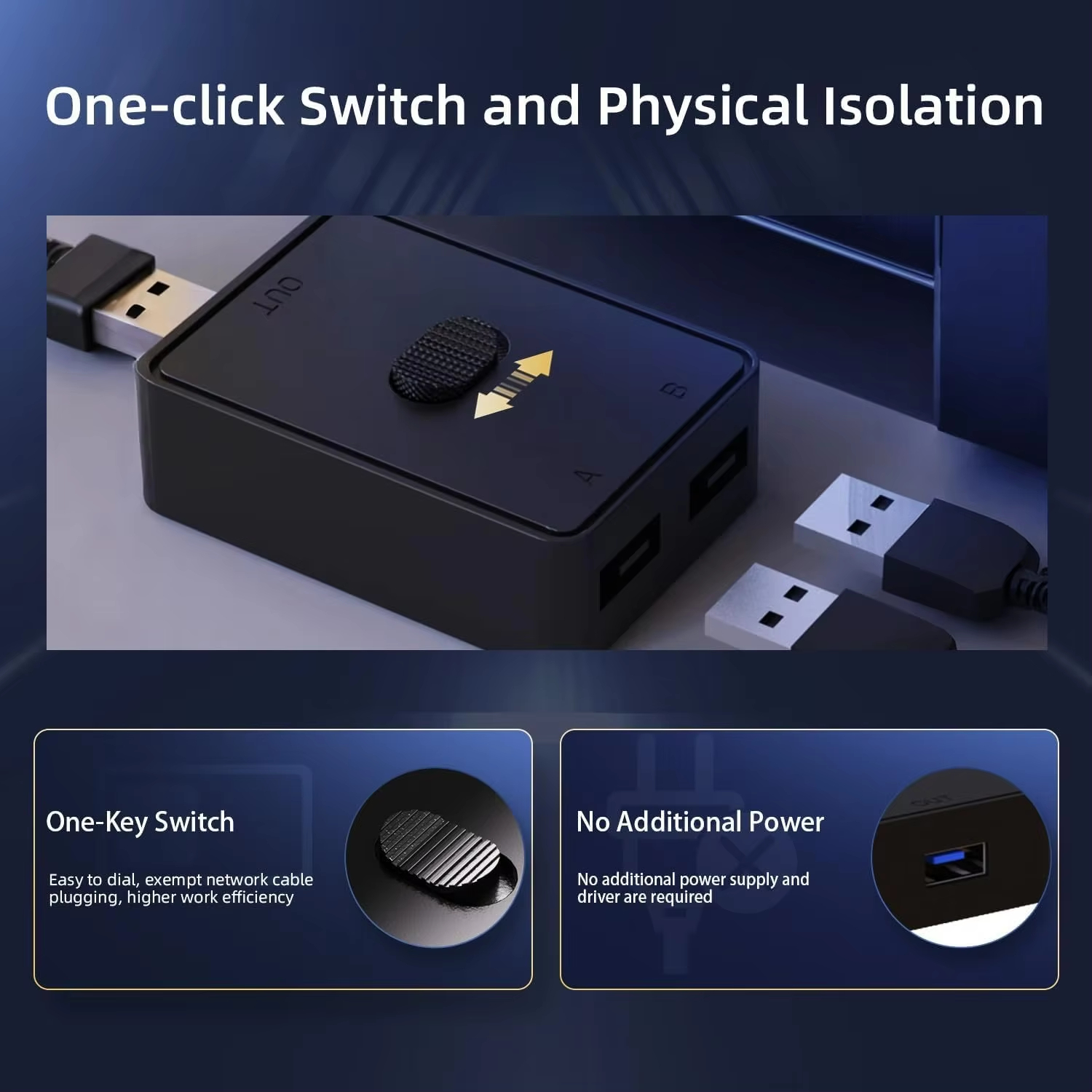 USB 3.0 Switcher KVM Switch 1x2/2x1 Bidirectional Shared Controller ...