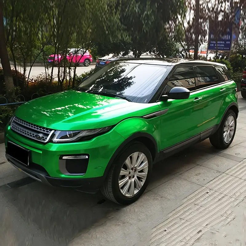 Waterproof Gloss Candy Metal Green Vinyl Car Wrap Film with Air Release ...