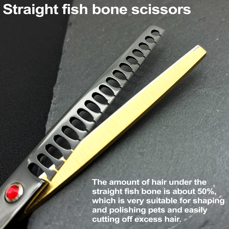 Wingsbro 7.5 inch Pet grooming scissors, dog hair thinning scissors ...