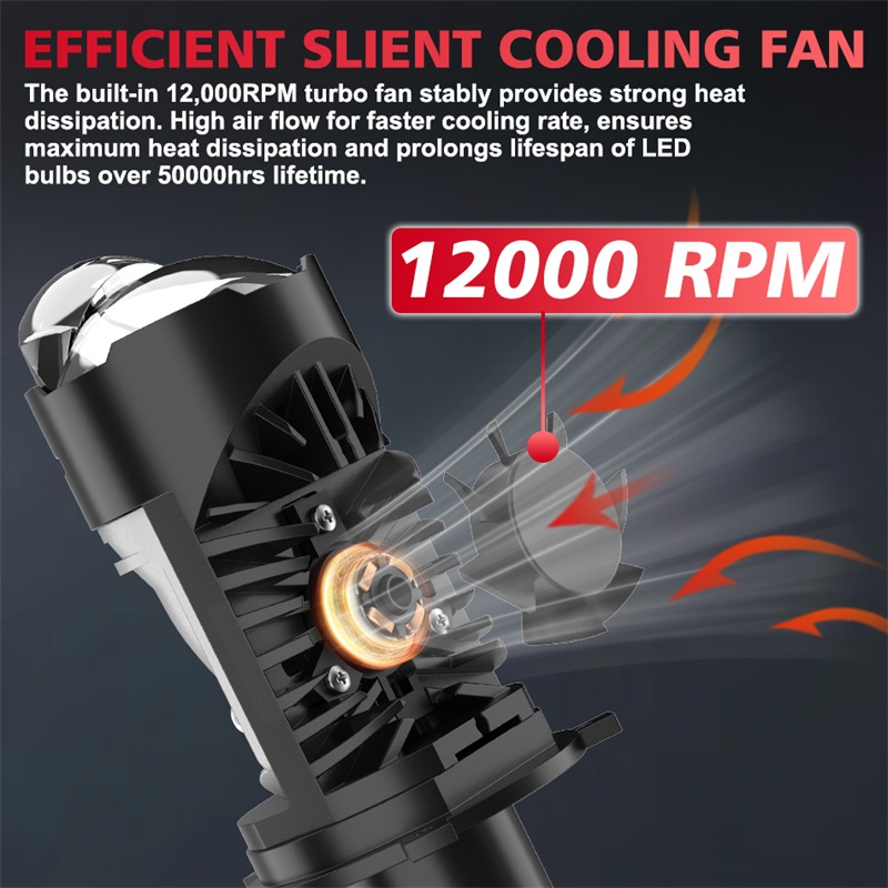 BULLVISION 6000K H4 Led Projector motorcycle Mini Lens Multi-color ...