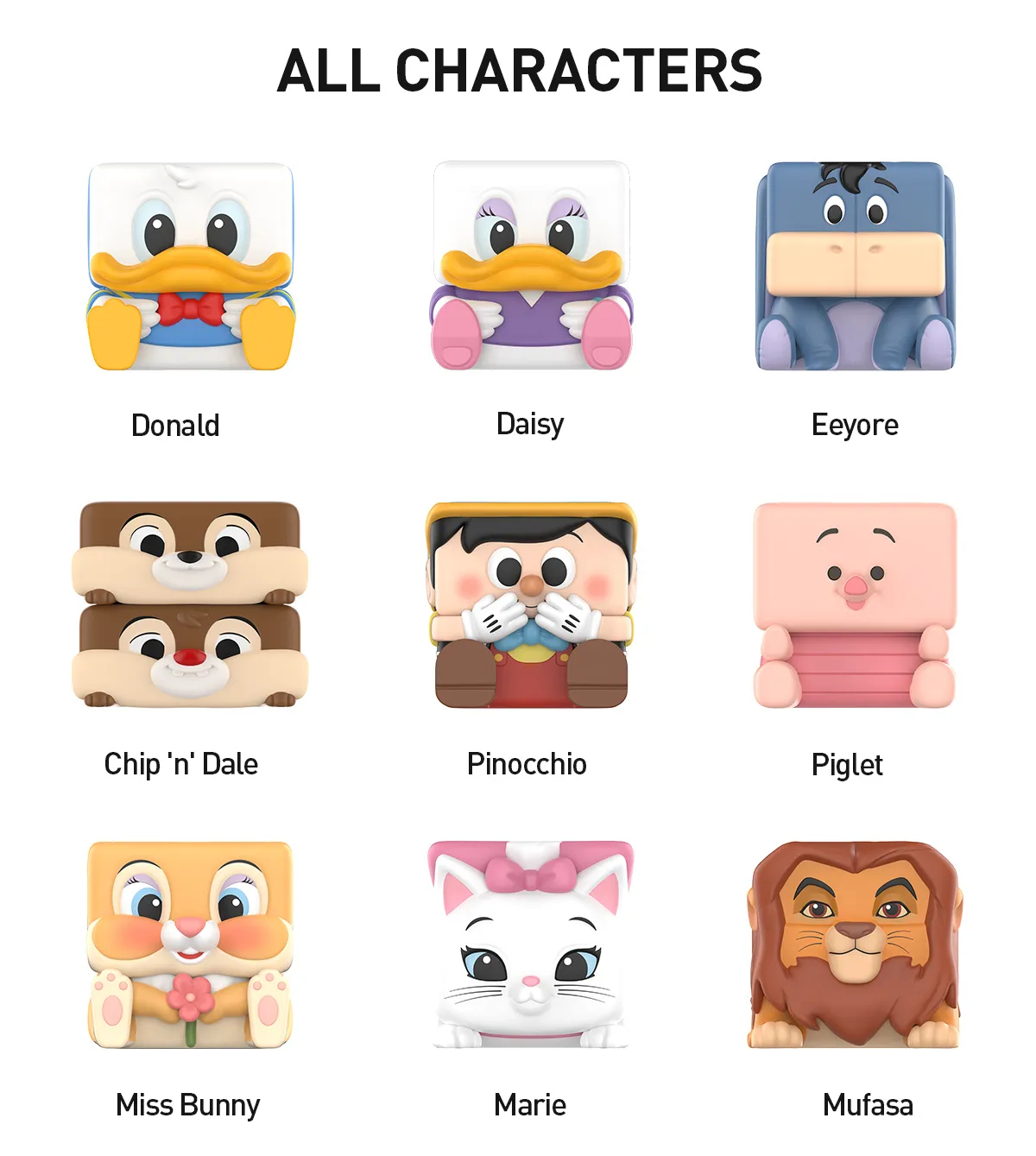 Disney Classics POP CUBE 1 2 3 Series Figures Blind Box Collection of ...